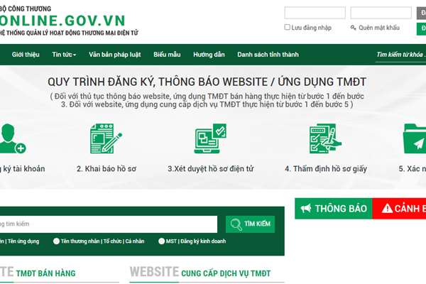Cách đăng ký dịch vụ thương mại điện tử