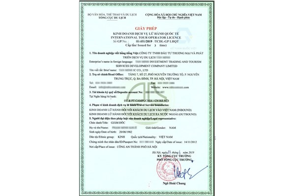 Giấy phép kinh doanh lữ hành quốc tế